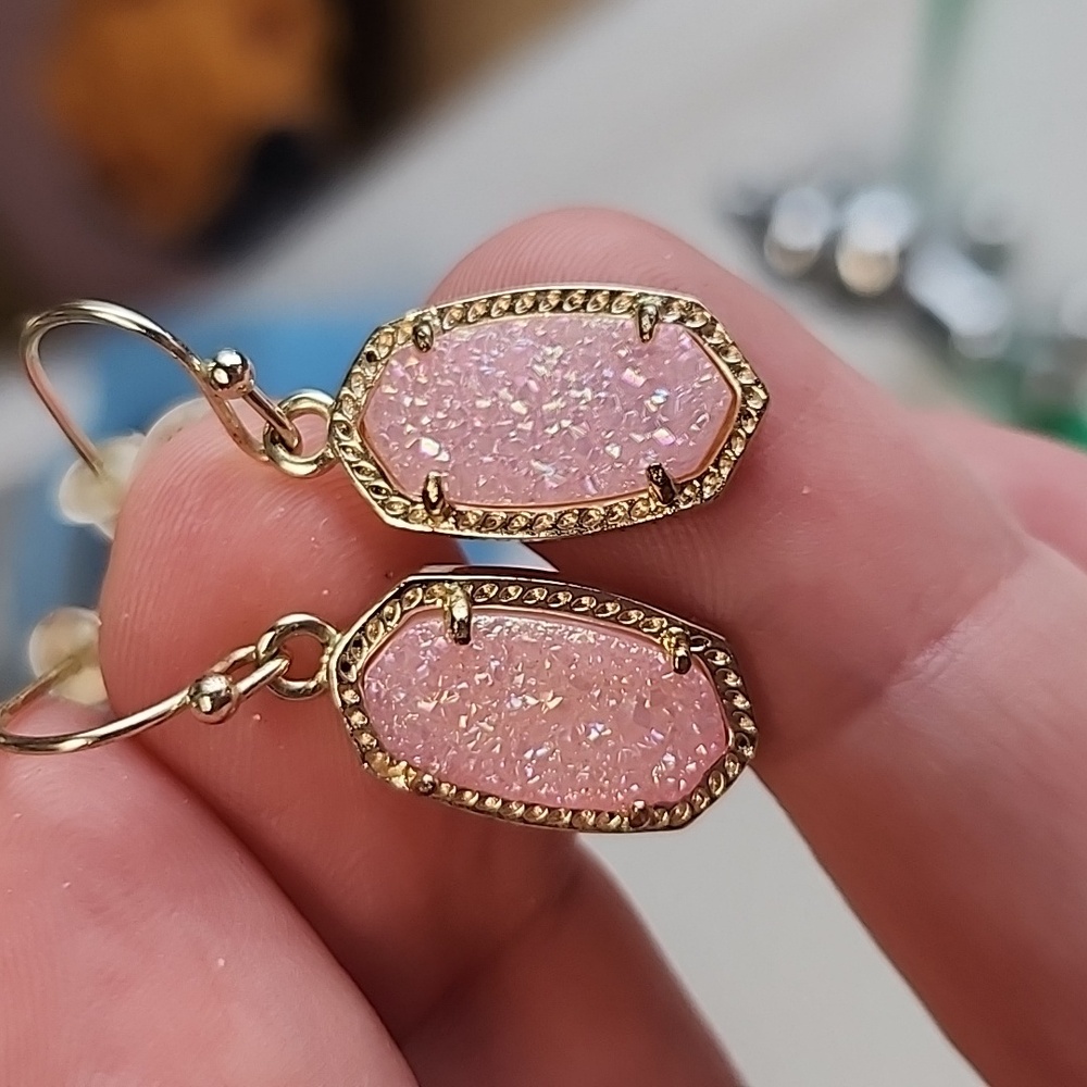 Lee Light pink drusy small drop Kendra Scott  earings